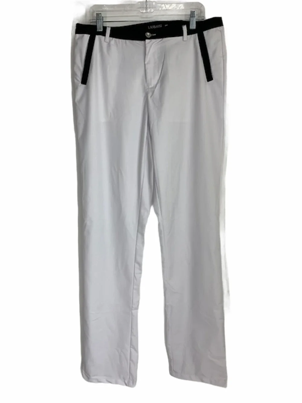 NWT Lanbaosi White Black Trim Straight Leg Pant XL